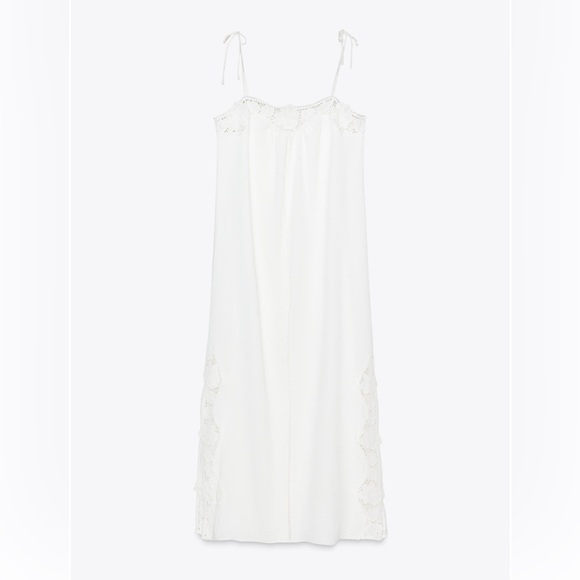 Zara White Maxi Dress with Lace Details - Picture 3 of 13